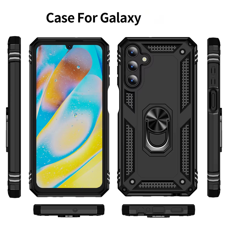 Stoßfeste Silikon Schutzhülle mit Ringfunktion für Samsung Galaxy A15 A35 A55 A05S A14 A13 A24 A34 A54 in Schwarz oder Grün - Bild 6