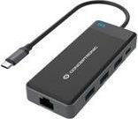 Conceptronic USB-C Dockingstation DONN14G mit 2 x HDMI, GigE und 4K UHD in Schwarz/Grau - Bild 1