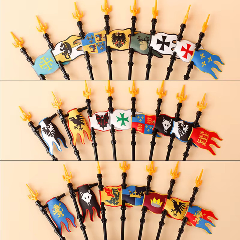 BRICKPANDA Ritter Mittelalterliche Militärflagge, Zubehör, Kunststoff, Bunt / Mehrfarbig - Bild 2