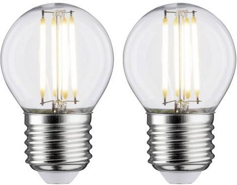 Paulmann LED Filament Leuchtmittel E27 5W Warmweiß Transparent 2er Set Durchmesser: 45 mm, Höhe: 72 mm - Bild 1