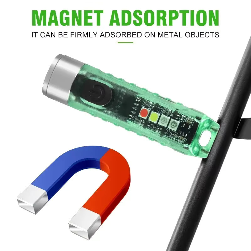ESMARTER Multifunktions Mini EDC LED Taschenlampe mit Magnet und UV-Licht, USB wiederaufladbar, tragbare Schlüsselbund Lampe für Notfall und Camping - Bild 3