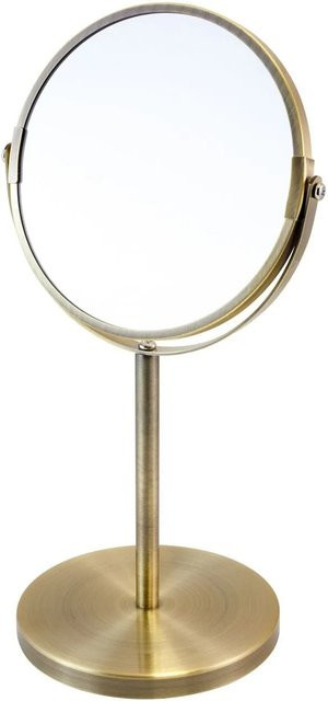 Euroshowers Tischkosmetikspiegel aus Messing in Gold mit 3x Vergrößerung, Durchmesser: 16 cm - Bild 1
