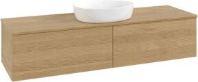 V&B Waschtischunterschrank Antao mit Frontstruktur in Honey Oak, Breite: 160 cm, Tiefe: 50 cm - Bild 1