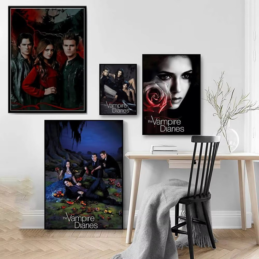 The Vampire Diaries Cartoon-Poster Retro Wandkunst in Multicolour B/H/T: 20 x 20 x 0,15 cm - Bild 3