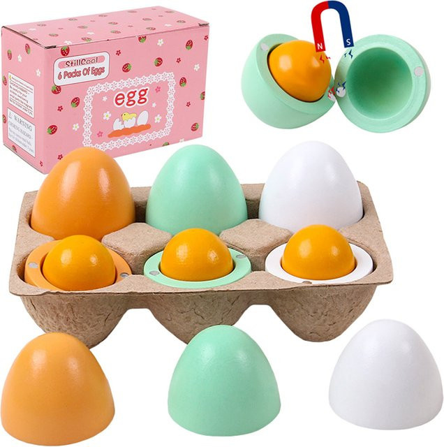 Brozebra Magnetisches Ei aus Holz, Küchenspielzeug, Bunt / Mehrfarbig, Nicht für Kinder unter 3 Jahren - Bild 1