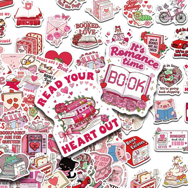 50 oder 100 Stück Cartoon Valentinstag Aufkleber in Multicolour für Laptop, Telefon und Scrapbook DIY Projekte - Bild 1