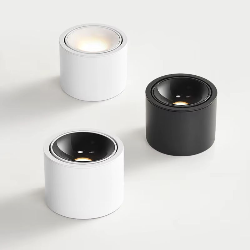ROANJUNYH LED-Aufputz-Kleindeckenleuchte mit COB-Technologie, verstellbarer Winkel, Warmweiß 3000K, Weiß - Bild 2