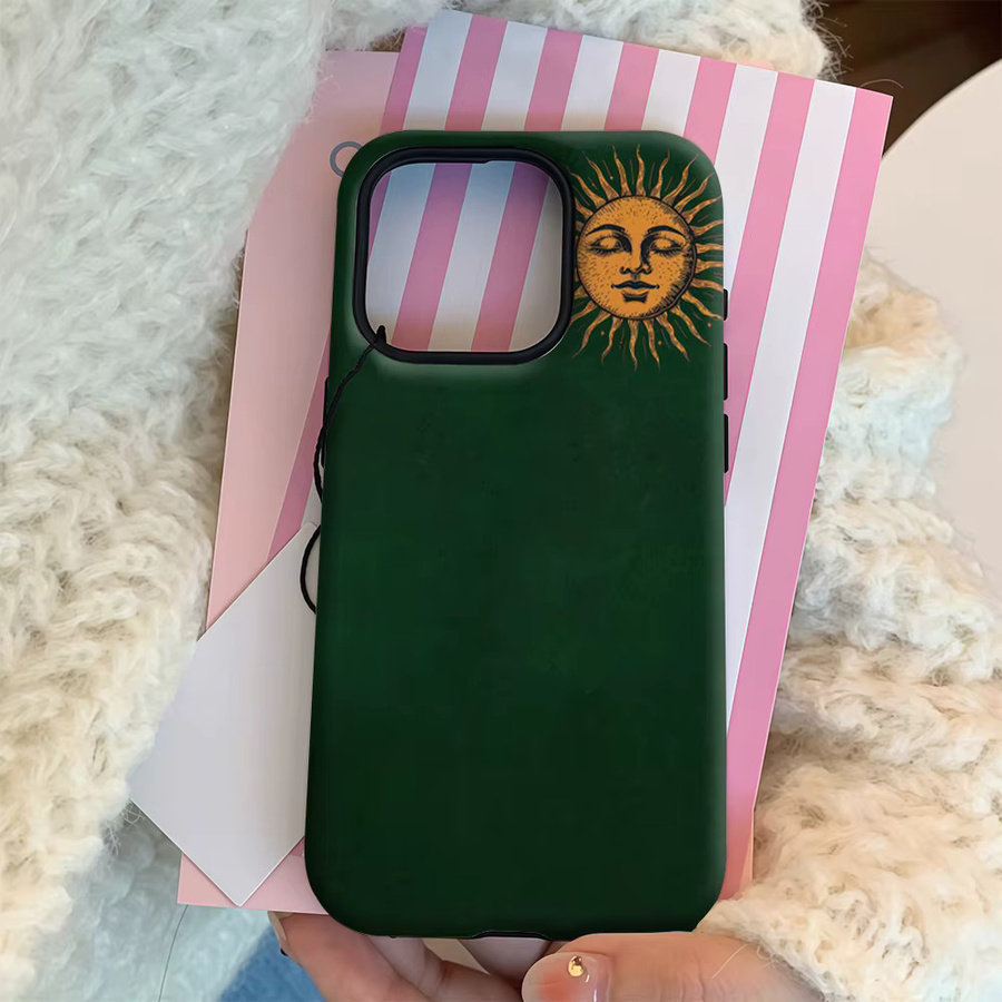 Potdemiel Handyhülle Sun Totem in Grün für iPhone 17 16 15 14 13 12 11 Pro Max Plus mit doppelschichtiger Rückseite - Bild 4