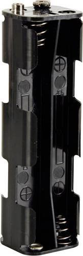 Velleman BH382B Batteriehalter für 8x Mignon AA Batterien mit Druckknopfanschluss in Schwarz, B/T/H: 108,5 x 31,5 x 29,5 mm - Bild 1