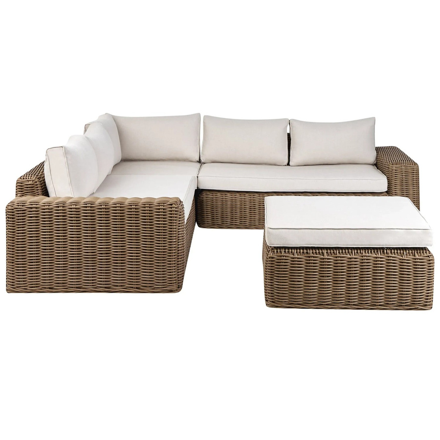 Beliani Lounge Set PALERMO aus Polyrattan in Braun - Bild 2