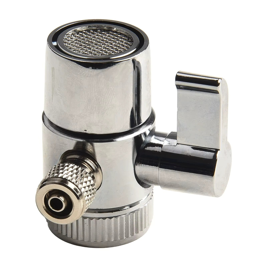 VIBRATITE Wasserhahn Umschaltventil M22 in Silber für 1/4 Zoll RO Schläuche und Wasserfiltersysteme - Bild 3