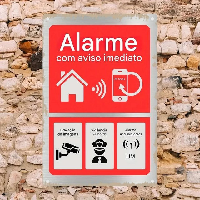 CIFBUY Vintage Metallschild Alarme De Segurança Rustikale Wanddekoration für Diebstahlschutz - Bild 1