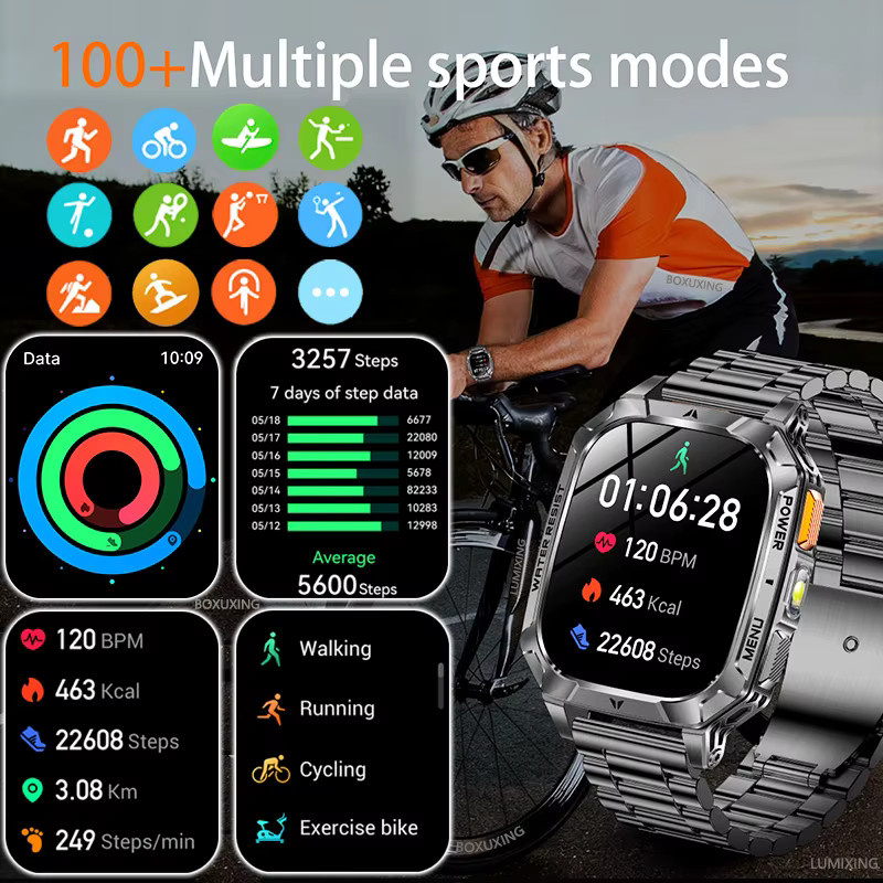 BOXUXING Smartwatch, Schwarz, Herren - Bild 4