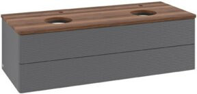 V&B Waschtischunterschrank Antao mit Frontstruktur in Weiß, B/T/H: 120 x 50 x 50 cm - Bild 1