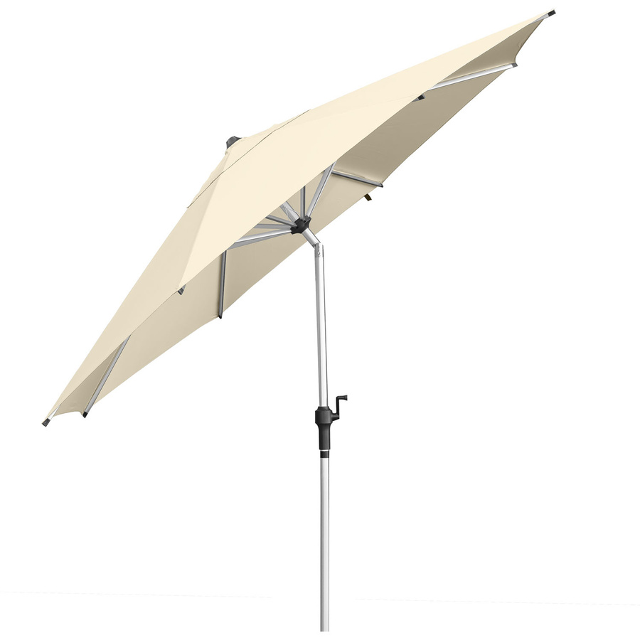 anndora Sonnenschirm Natural mit Aluminiumstamm in Weiß und Beige, Durchmesser: 350 cm, Kurbelöffnung und knickbares Dach mit UPF 50+ Schutz - Bild 1