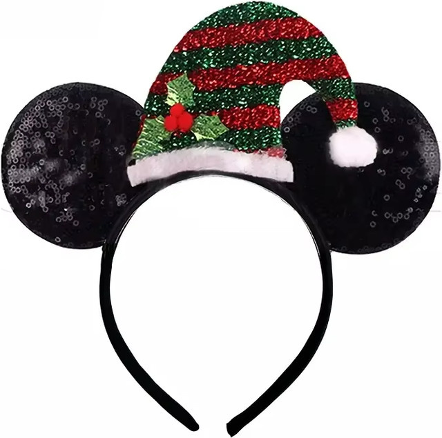 Ohr-Stirnband Mickey Mouse, Damen, Weihnachtsmann-Mütze-Design - Bild 1
