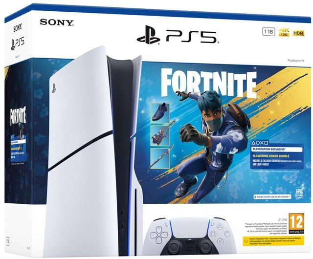 Sony PlayStation 5 Slim Konsole in Weiß mit Fortnite - Bild 1