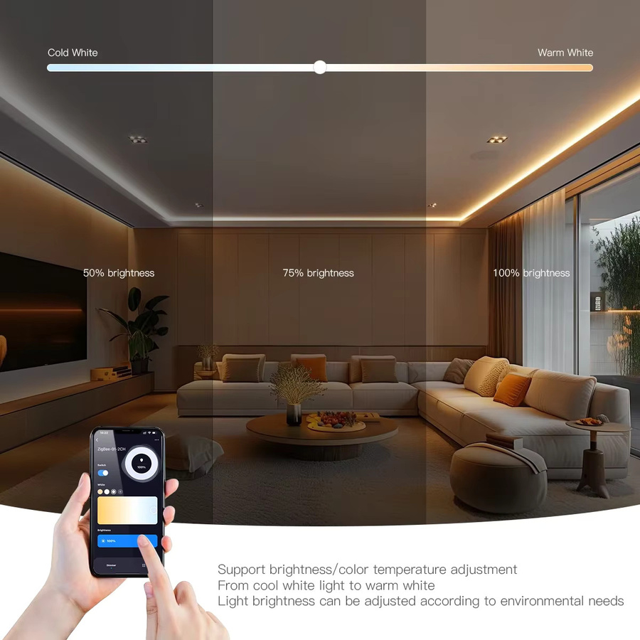 Guillermo Zigbee 3.0 LED-Streifen Controller für CCT RGB RGBW RGBCCT mit Sprachsteuerung, kompatibel mit Tuya und SmartThings, Weiß - Bild 3