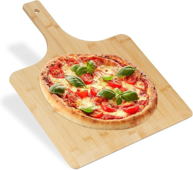 Relaxdays Pizzaschieber aus Bambus in Natur Braun, XXL, 1 kg - Bild 1