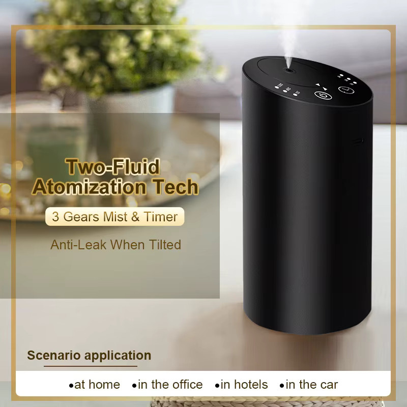 MLK Kabelloser Mini-Aroma-Diffusor Wasserloses USB-Duftgerät für Auto und Zuhause in Grau oder Schwarz - Bild 2