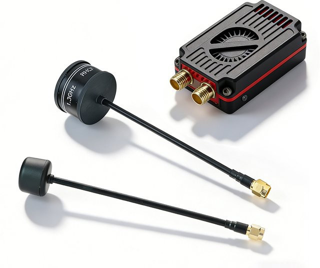 RUSHFPV Dual Band 4W VTX Hochleistungs-Video-Audio-Sendermodul mit SMA-Antenne in Schwarz für Langstrecken-FPV-Drohnen - Bild 1
