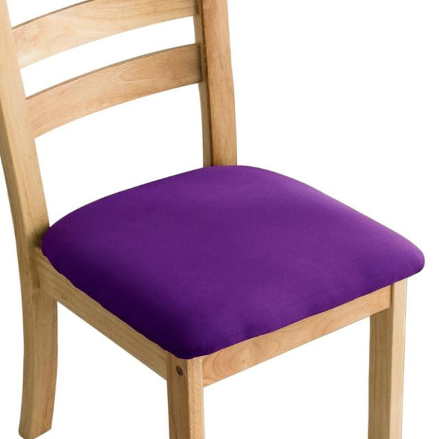 Waschbarer Spandex Stuhlsitzbezug für Esszimmerstühle in Grau - Bild 1