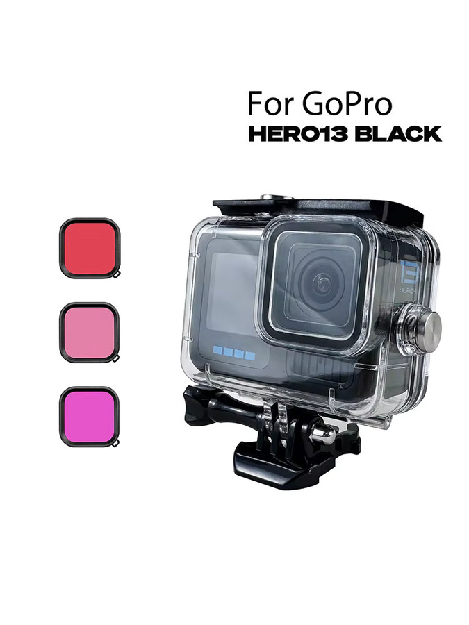 Wasserdichtes GoPro Gehäuse bis 60m Tauchschutz Unterwasser-Case für GoPro Hero 13 12 11 10 9 Black in Transparent - Bild 4