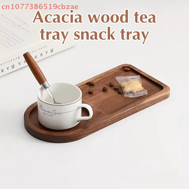 Serviertablett aus Holz in geometrischem Design für Kaffee, Tee und Frühstück - Bild 1