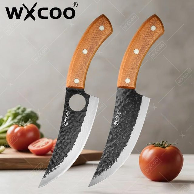 WXCOO Professionelles Ausbeinmesser aus geschmiedetem Hochkohlenstoffstahl mit braunem Holzgriff - Bild 1