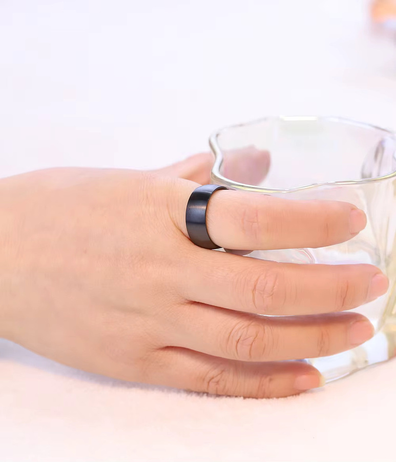 VQYSKO Ring Titan, Schwarz, Unisex - Bild 2