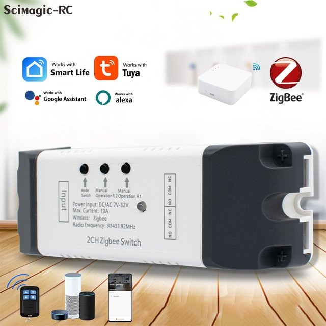Tuya Zigbee Smart Switch 2 Kanäle Trockenkontakt Relais Modul kompatibel mit Alexa - Bild 1