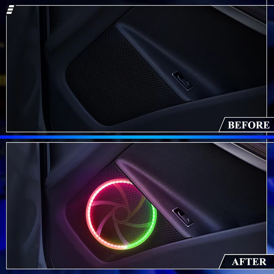 4er-Set LED Auto Sound Lautsprecher RGB Symphonie Ambiente-Beleuchtung mit 64 Farben und App-Steuerung, Multicolour, 6,5 Zoll - Bild 3