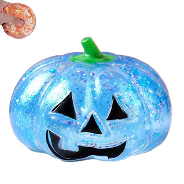 Halloween Kürbis Malzose Squishy Stressball, weiches langsames Rückprall Fidget Spielzeug - Bild 1