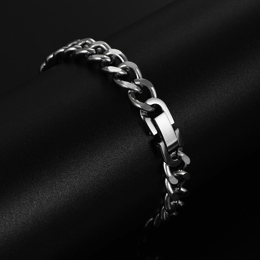 Cuban Link Kette Titan, Silber, 20cm, Unisex - Bild 3