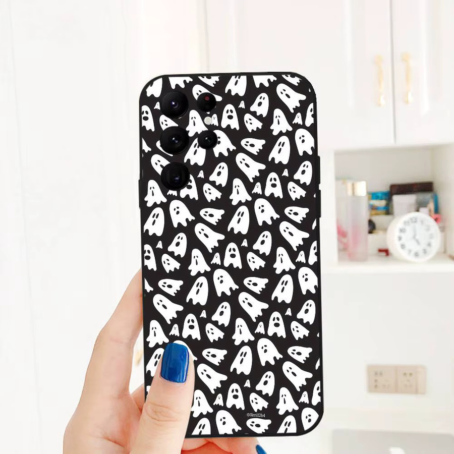 Samsung Handyhülle mit klassischem Halloween-Geist-Design für S20 S21 S22 S23 S24 FE Plus Ultra aus weichem TPU - Bild 3