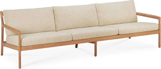 Ethnicraft Jack Outdoor Sofa 3-Sitzer aus Teakholz in Braun mit Polstern und Armlehnen - Bild 1