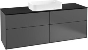 Villeroy & Boch Finion Waschtischunterschrank mit integrierter Beleuchtung und Innenschubladen, Anthrazit glänzend, B/T/H: 160 x 60,3 x 50,1 cm - Bild 1