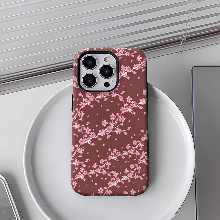 Potdemiel Robuste Handyhülle mit Kirschblüten-Design in Pink für iPhone 17 16 15 14 13 Pro Max Plus mit Magnetfunktion - Bild 4