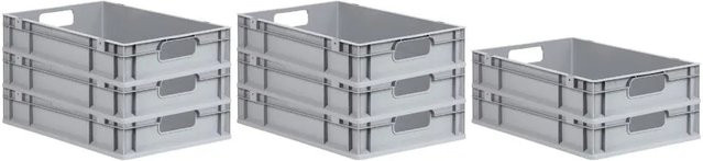 PROREGAL Spar Set 8x Eurobox Nextgen Economy Transportbehälter Grau H x B x T: 12 x 40 x 60 cm - Bild 1