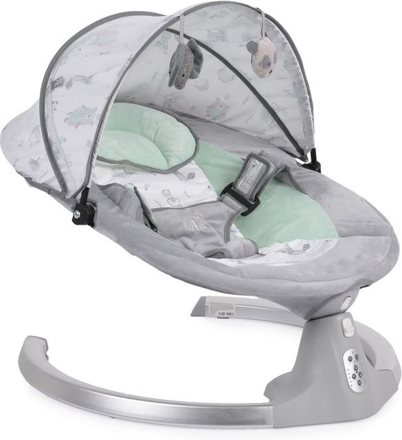 Cangaroo Babywippe Ari mit Musikfunktion, Timer, Fernbedienung, Moskitonetz und Bluetooth in Grün - Bild 1