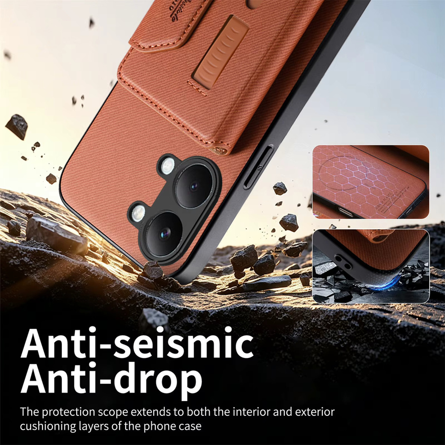 Luxuriöse Xiaomi Poco X8 X7 Pro X8 Pro Max Leder-Handyhülle mit abnehmbarer magnetischer Magsafe-Brieftasche und Kartenfach in Schwarz oder Braun - Bild 2