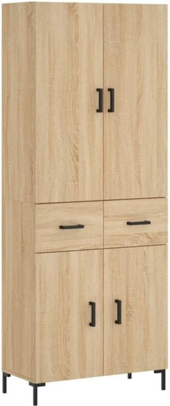 Highboard Vidaxl Sonoma-Eiche Natur Braun aus Holzwerkstoff und Metall im skandinavischen Design, B/T/H: 69,5 x 34 x 180 cm - Bild 1