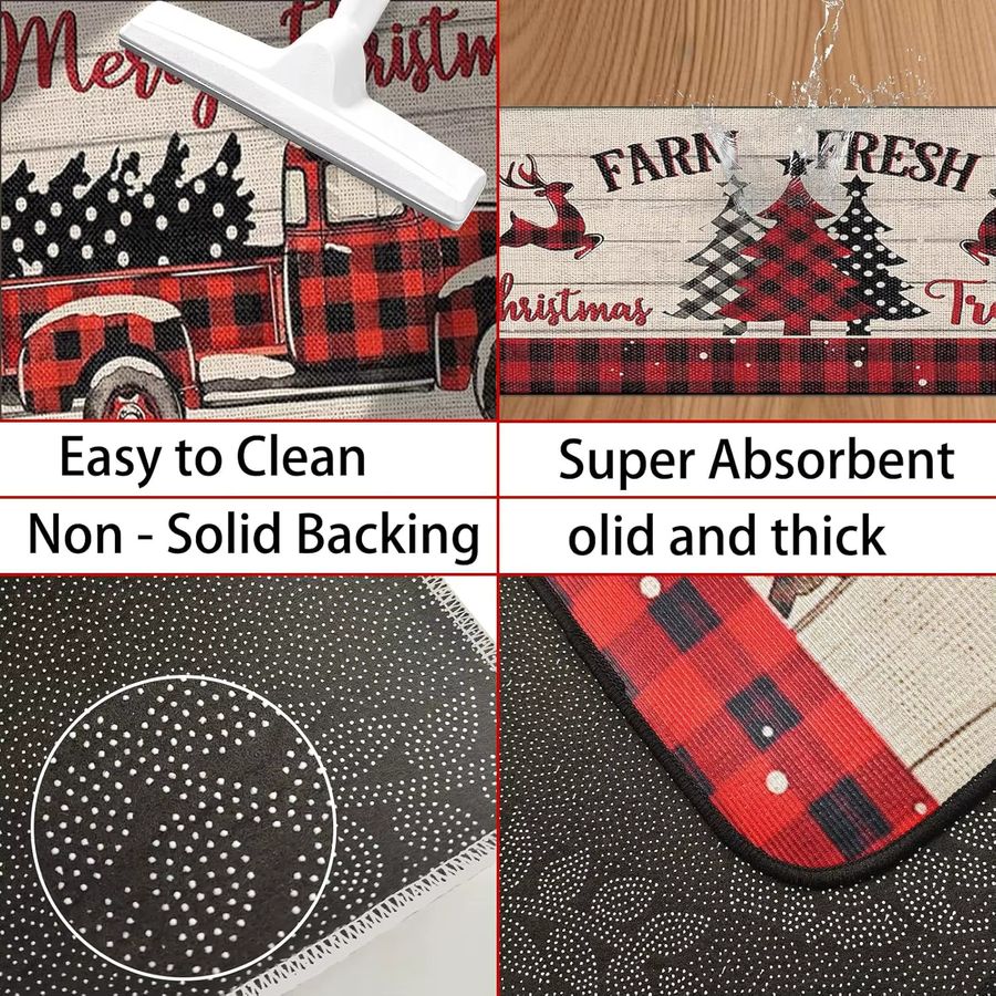 VIAMA Weihnachts-Küchenteppich rutschfeste Fußmatte für Eingangsbereich und Badezimmer festliche Heimdekoration - Bild 5