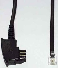 e+p Telefon-Anschlusskabel T 45 in Schwarz, 10 m - Bild 1