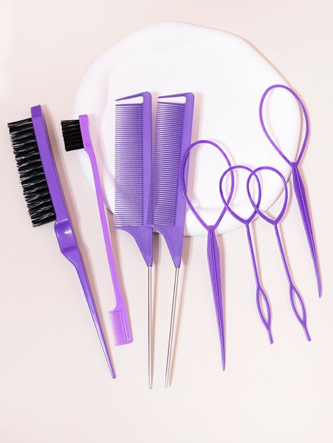 8-teiliges Haar-Styling-Kamm-Set, Unisex - Bild 1