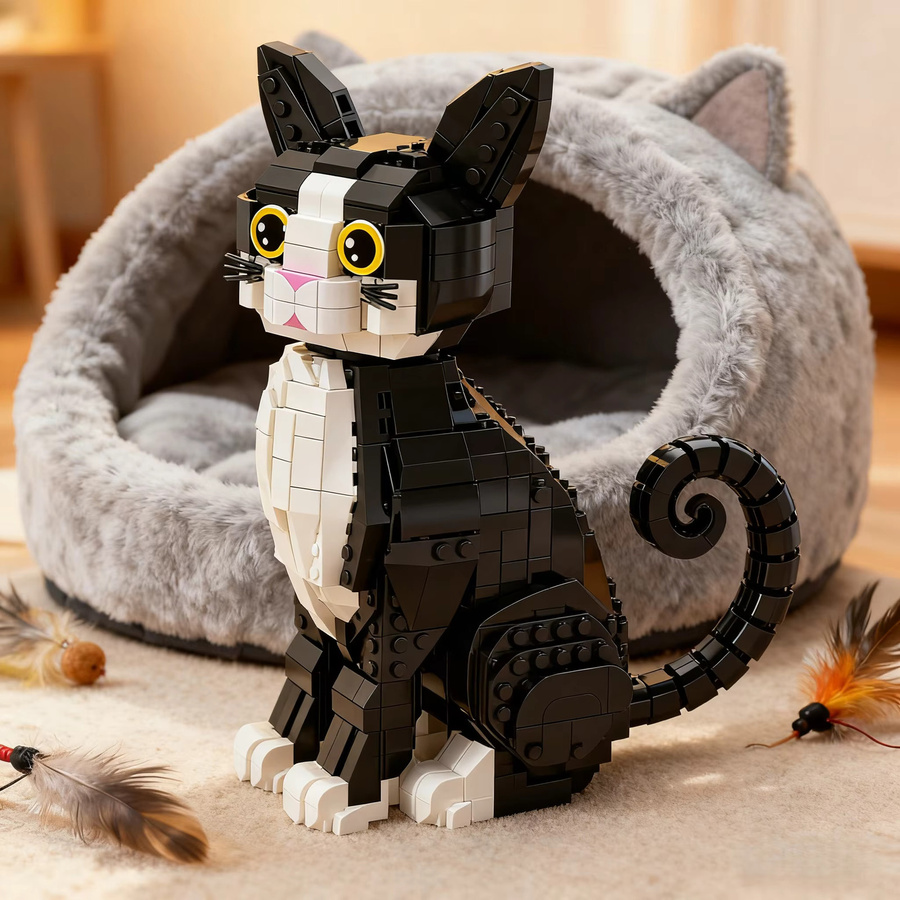 Doubuilt Smoking-Katze, Mikro-Cartoon-Modell, 801 Teile - Bild 3