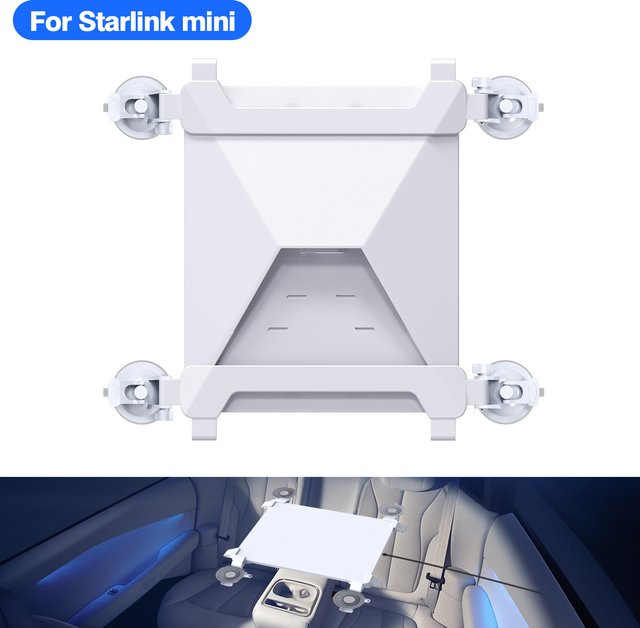GINWDAY Starlink Mini Halterung mit 4 Saugnäpfen und 2 Halterungen in Weiß für Wohnmobile, Vans, Boote und LKWs - Bild 1