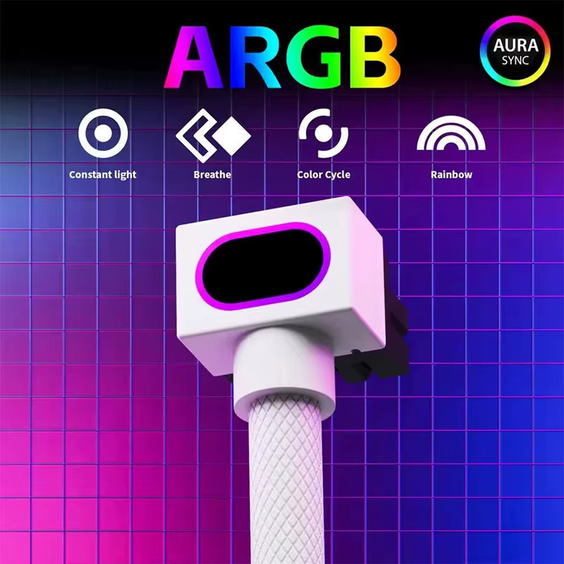 UPSIREN GPU 8PIN Verlängerungskabel mit ARGB 5V 3Pin, 90 Grad rechtwinkliges Design, 18AWG, männlich-zu-weiblich, Schwarz oder Weiß - Bild 5