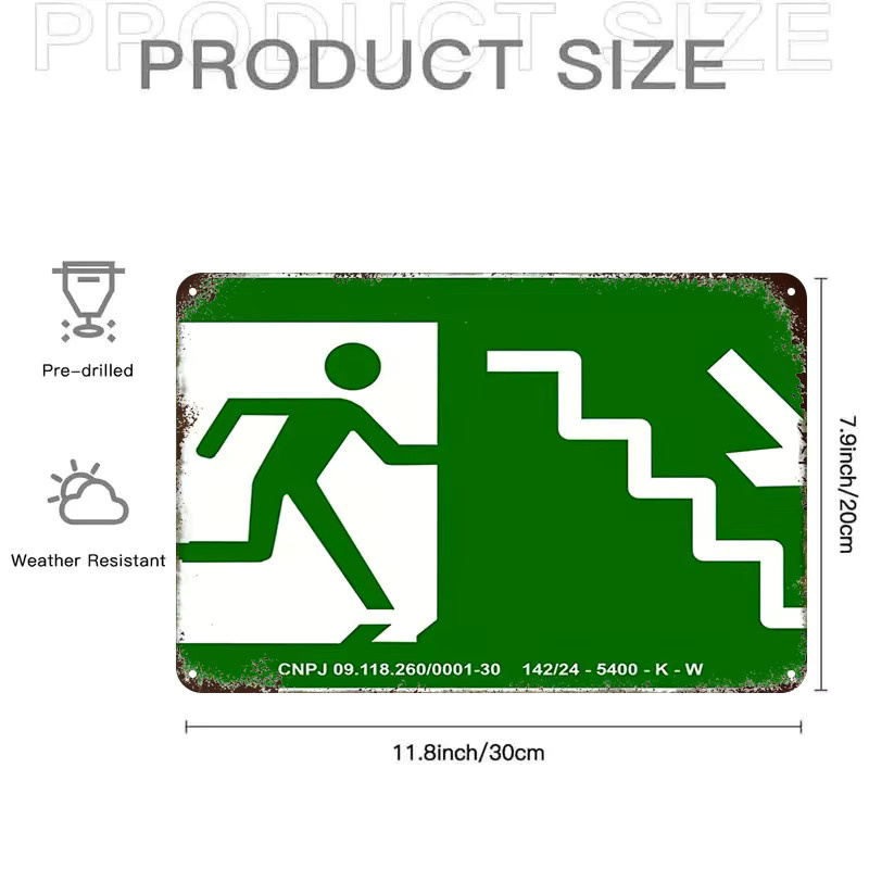 DDPNKL Notausgangsschild mit Laufender-Figur und Treppensymbol in Grün, B/H: 30,0 x 20,0 cm - Bild 3