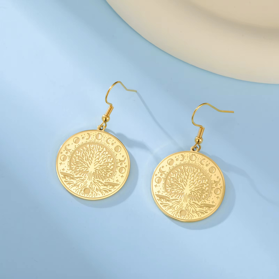 Lemegeton Ohrringe Edelstahl, Vintage, Gold, Damen - Bild 2